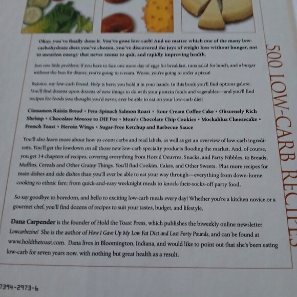 500 Low Carb Recipes by Dana Carpender Hardcover GUC - Picture 4 of 8